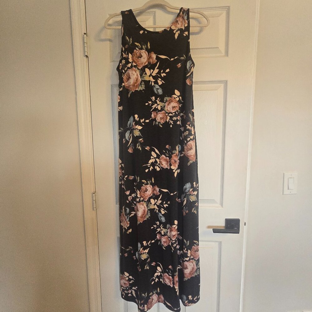 Long Cotton Sz S Floral Dress
